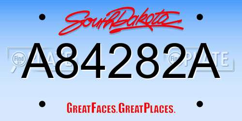 A84282A South Dakota License Plate
