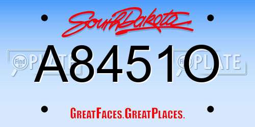 A8451O South Dakota License Plate