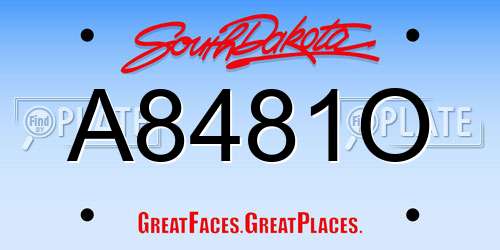 A8481O South Dakota License Plate