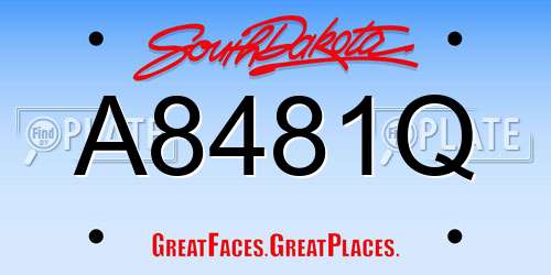 A8481Q South Dakota License Plate
