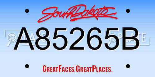 A85265B South Dakota License Plate