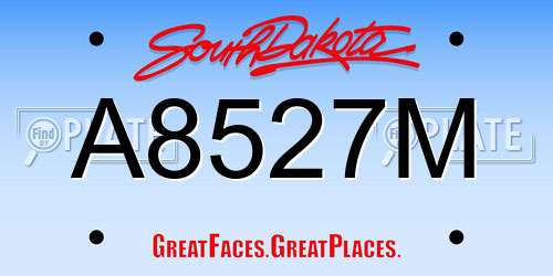 A8527M South Dakota License Plate