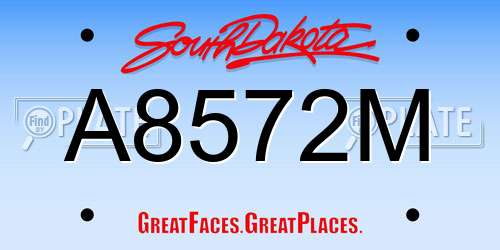 A8572M South Dakota License Plate