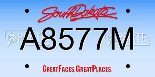 A8577M South Dakota License Plate