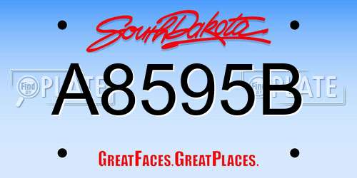 A8595B South Dakota License Plate