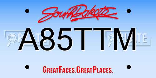 A85TTM South Dakota License Plate