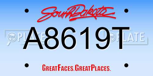 A8619T South Dakota License Plate