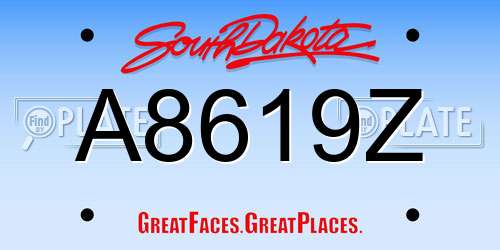 A8619Z South Dakota License Plate