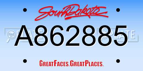 A862885 South Dakota License Plate