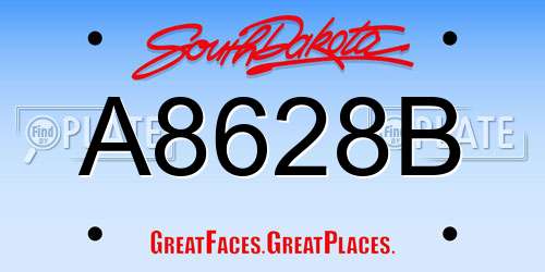 A8628B South Dakota License Plate