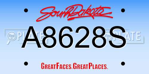 A8628S South Dakota License Plate