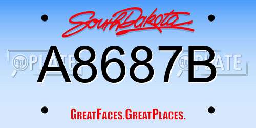 A8687B South Dakota License Plate
