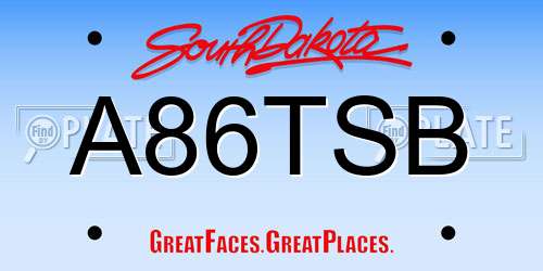 A86TSB South Dakota License Plate