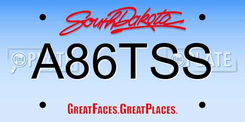A86TSS South Dakota License Plate