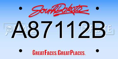 A87112B South Dakota License Plate