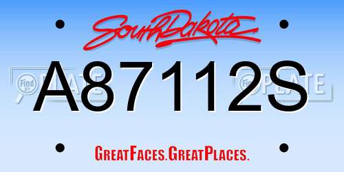 A87112S South Dakota License Plate