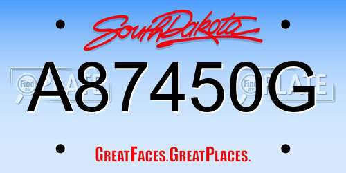 A87450G South Dakota License Plate