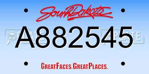 A882545 South Dakota License Plate