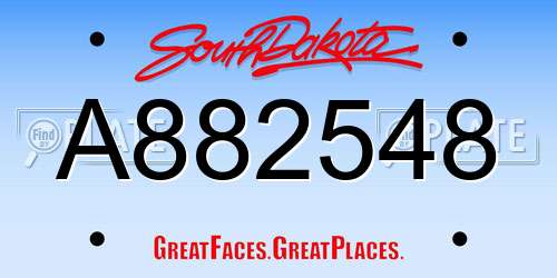 A882548 South Dakota License Plate