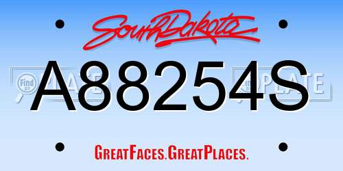 A88254S South Dakota License Plate