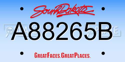 A88265B South Dakota License Plate