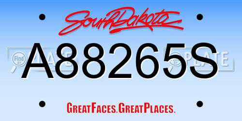 A88265S South Dakota License Plate