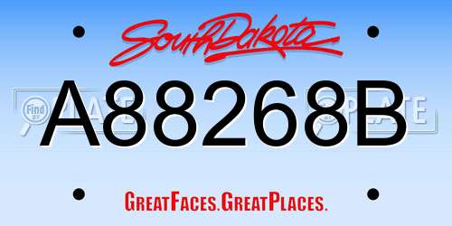 A88268B South Dakota License Plate