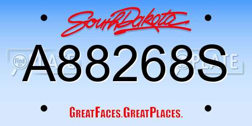 A88268S South Dakota License Plate