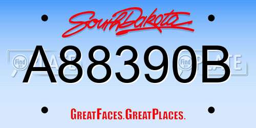 A88390B South Dakota License Plate