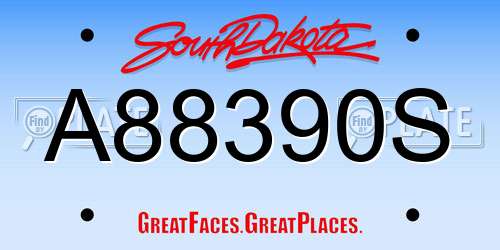 A88390S South Dakota License Plate