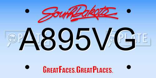 A895VG South Dakota License Plate