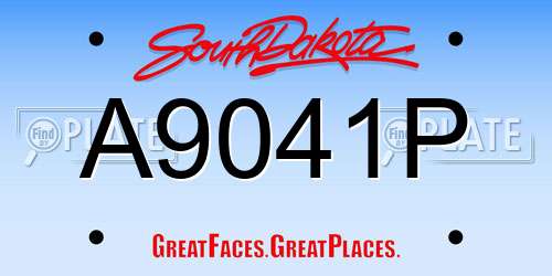 A9041P South Dakota License Plate