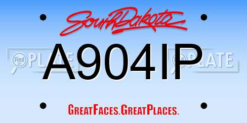 A904IP South Dakota License Plate