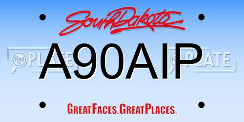 A90AIP South Dakota License Plate