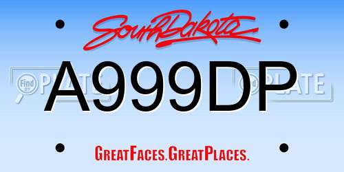 A999DP South Dakota License Plate