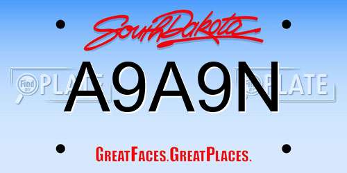 A9A9N South Dakota License Plate