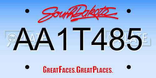 AA1T485 South Dakota License Plate