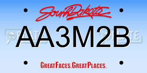 AA3M2B South Dakota License Plate