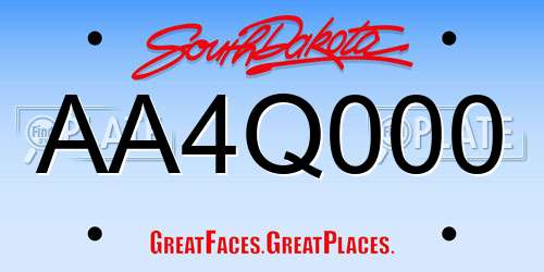 AA4Q000 South Dakota License Plate