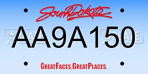 AA9A150 South Dakota License Plate