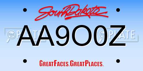 AA9O0Z South Dakota License Plate