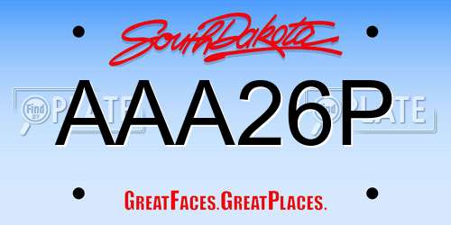 AAA26P South Dakota License Plate
