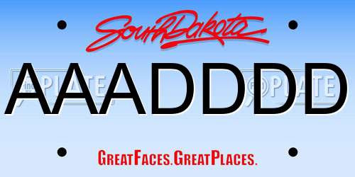 AAADDDD South Dakota License Plate