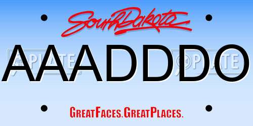 AAADDDO South Dakota License Plate