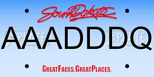 AAADDDQ South Dakota License Plate
