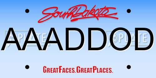AAADDOD South Dakota License Plate