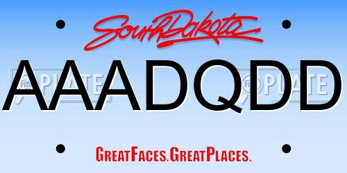 AAADQDD South Dakota License Plate