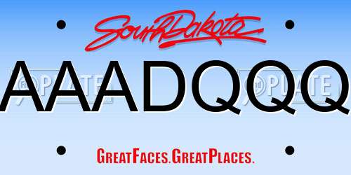AAADQQQ South Dakota License Plate
