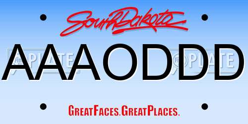 AAAODDD South Dakota License Plate