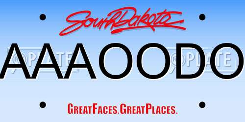 AAAOODO South Dakota License Plate